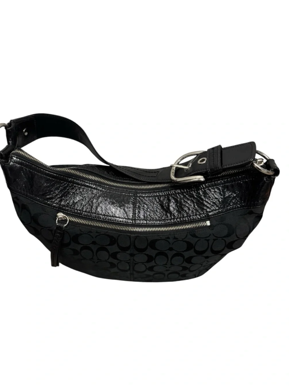 Coach Signature Black Boho Jacquard Canvas Handbag And Wallet - Picture 8 of 16